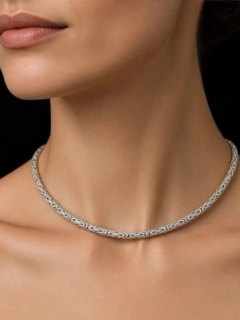 925 Italy Sterling Silver 3mm Boxed Byzantine Chain (Solid Links) 18”